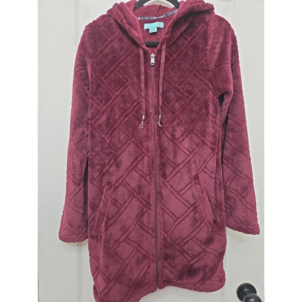 Lug Huddle plush zip lounger Sweater Size Small. Burgundy